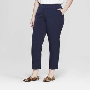 Ava & Viv Navy Blue Slim Cropped Pants
